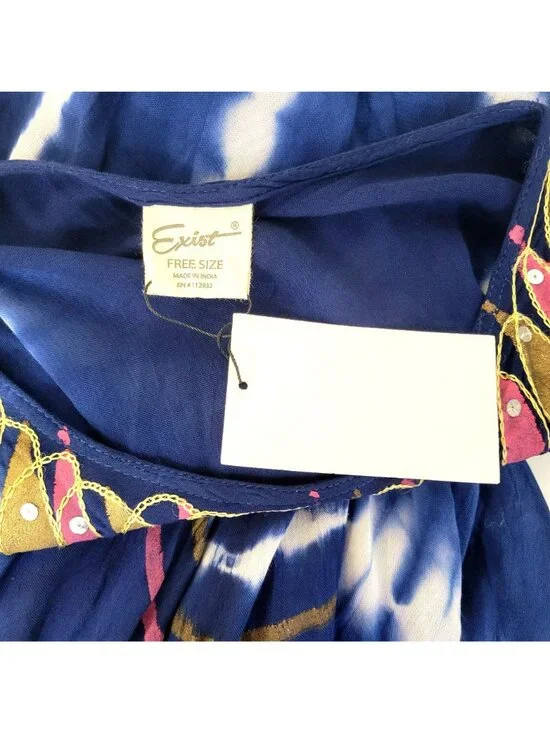 Exist Women's Tie-Dye Sleeveless Rayon Sundress With Floral Embellishments Free - Picture 5 of 8